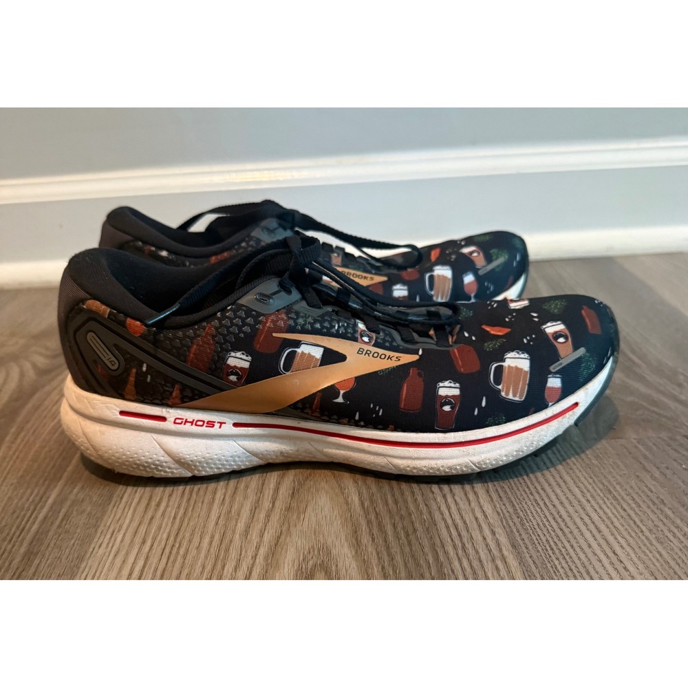 Brooks Ghost 14 Deschutes Brewery Beer Print Running Shoes Women's size 9